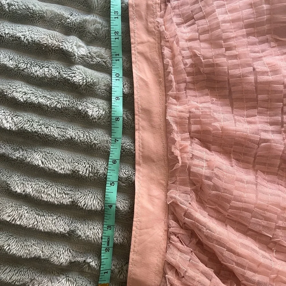 Elegant Pink Beige Layered Skirt SZ M